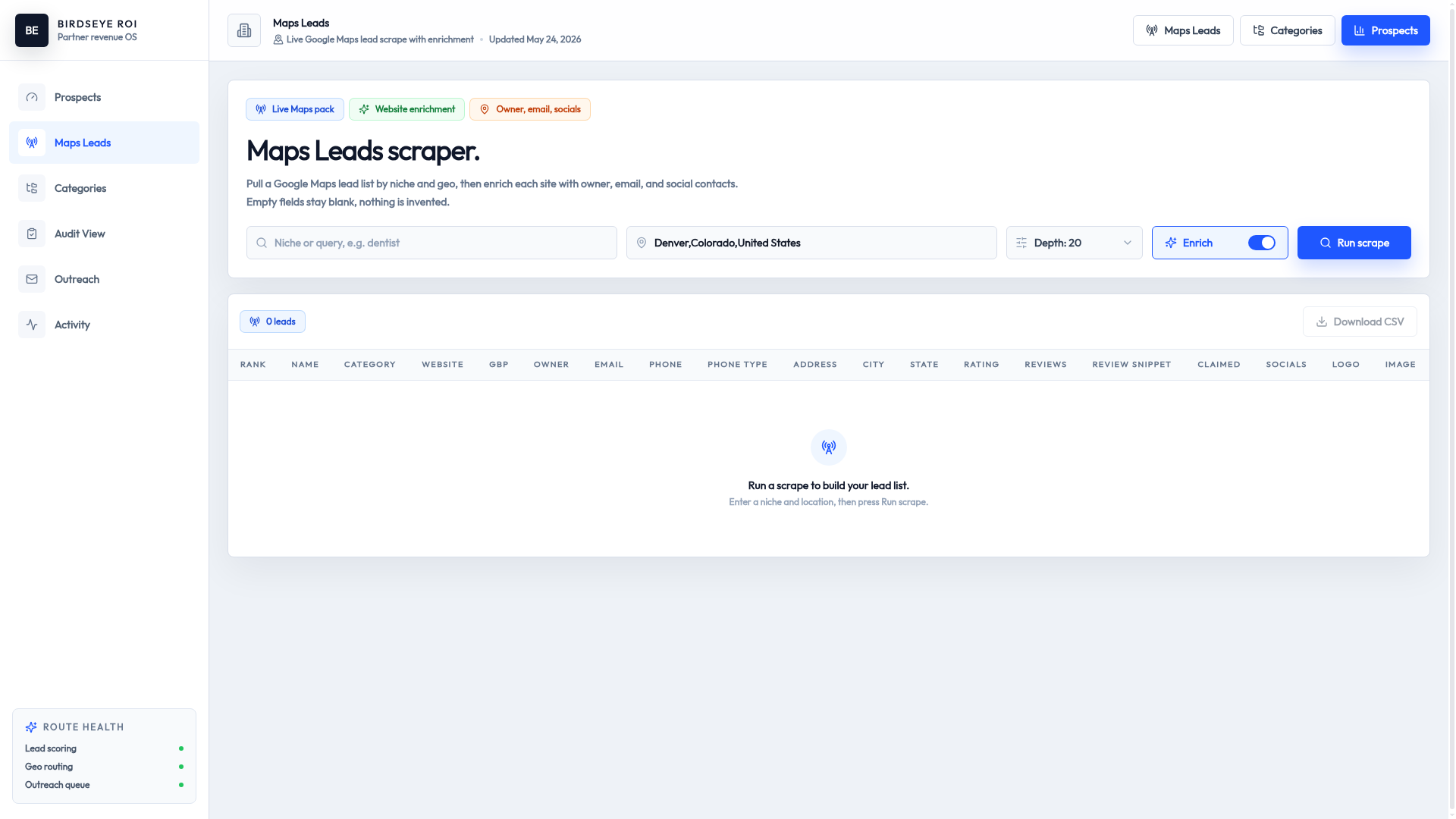 {{agency_name}} dashboard, live lead pipeline